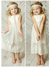 Ivory Lace Tulle Baby Boho Beach Airy Flower Girl Dress